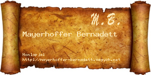 Mayerhoffer Bernadett névjegykártya